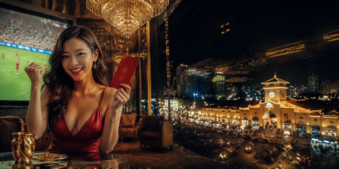 Người mẫu Việt Nam tại TP. Hồ Chí Minh cầm phong bì đỏ nhận thưởng bonus và voucher