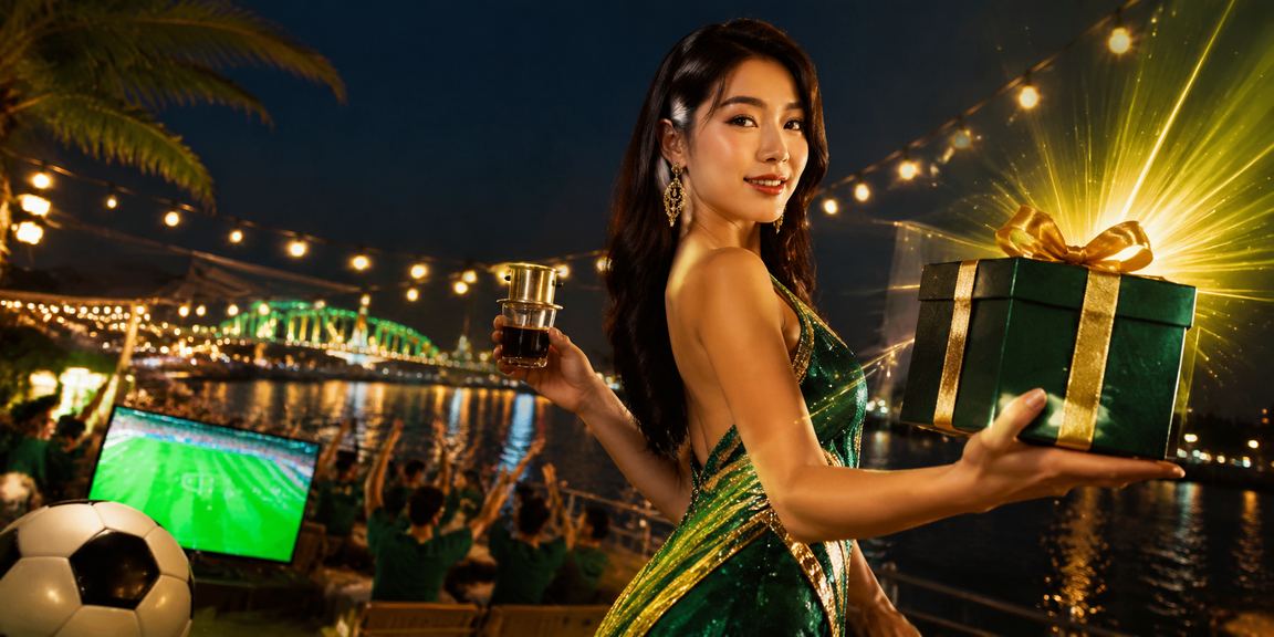 Người dùng Huế uống cà phê theo dõi kèo bóng đá và kiểm tra ưu đãi hoàn cược